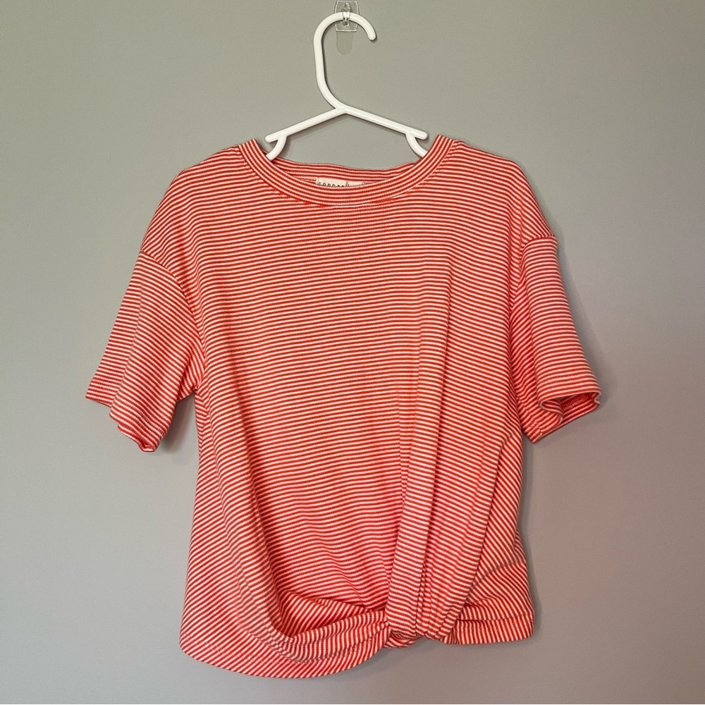 Copper Key Orange Pink Tie Front Relaxed T-Shirt